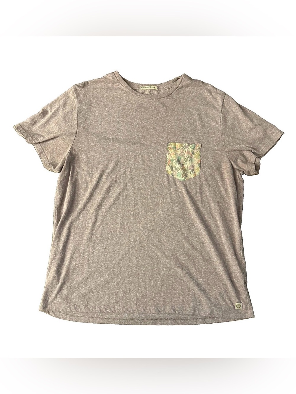 Marine Layer Re-Spun Purple Heather Floral Pocket Tee Shirt Size XL